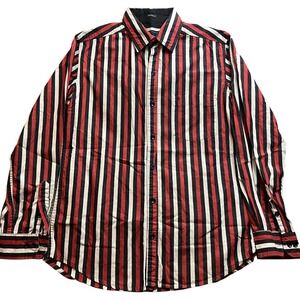 Indian Terrain Shirt Mens Large Striped Button Brushpopper Preppy Academia